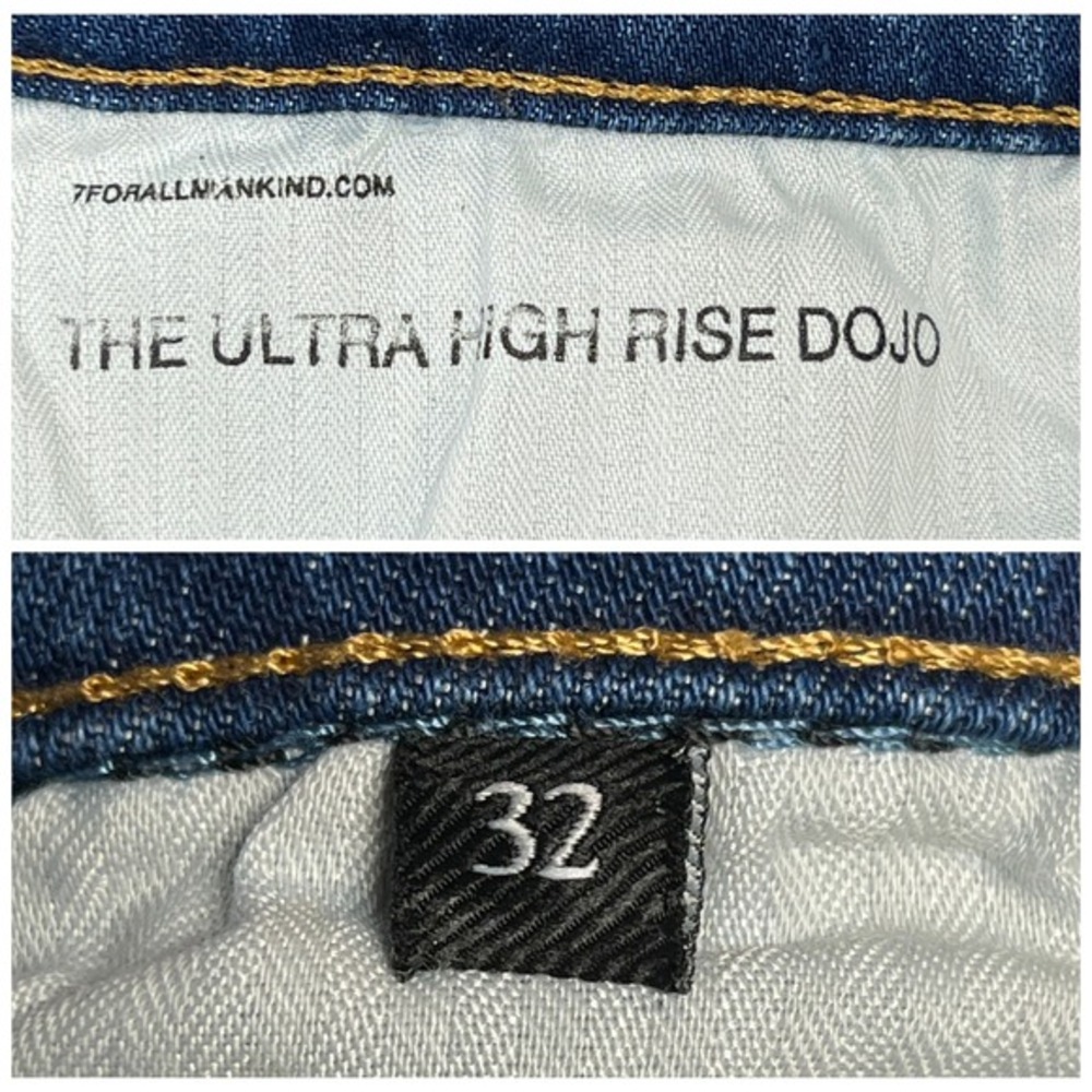 7 For All Mankind Ultra High-Rise Dojo Jeans 32" Flare Leg Trouser HEMMED 29 INS - Picture 3 of 10